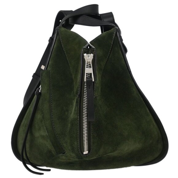 Loewe Dark Green Suede Hammock 2way Tote Bag 252111 115668 - Picture 6 of 9